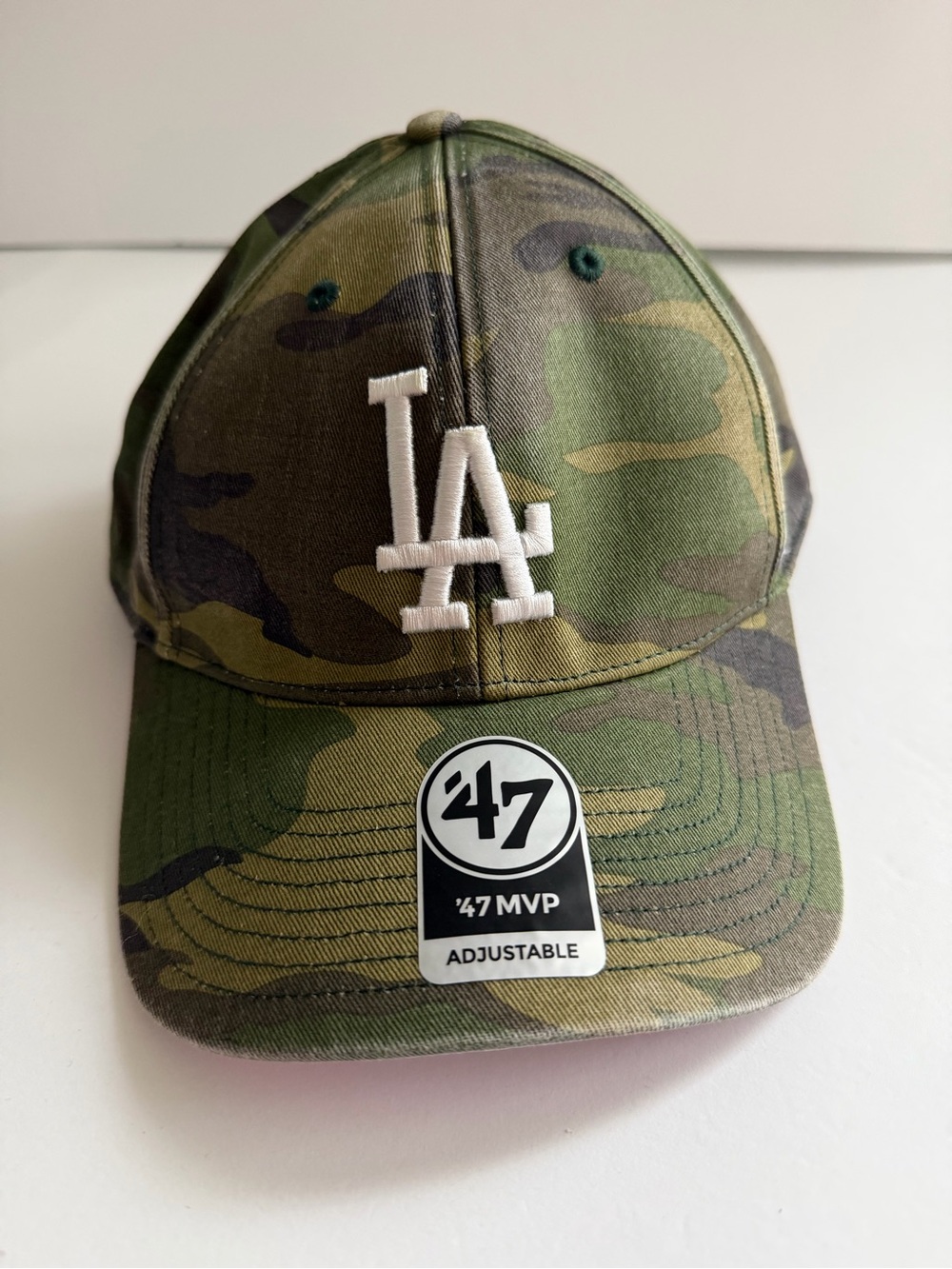 '47 Los Angeles Dodgers MVP Legend Camo Pink Underbrim Adjustable Snapback Hat